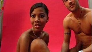 French Black Beauty and her white man - porn video