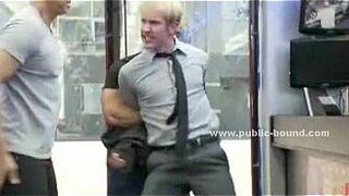 Kinky hunks fuck slave in gay group sex - porn video