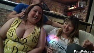 Busty plumper gets naked and gives head - porn video