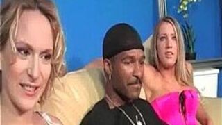 Blonde Duo Sucks Big Black - porn video