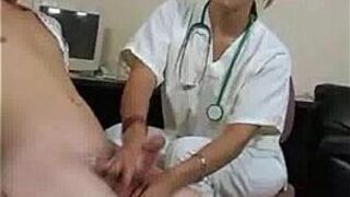 Female Doctor Measures His Stick - porn video