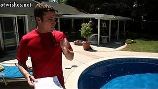 Teen boys rubbing and enjoy anal at the pool - porn video