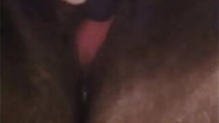 BLACK GIRL RUBBING CLIT WITH LOUD VIBRATOR - porn video