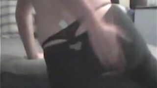 crossdresser striping and cumming - porn video