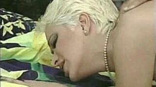 Busty blonde milf analized on sofa - porn video